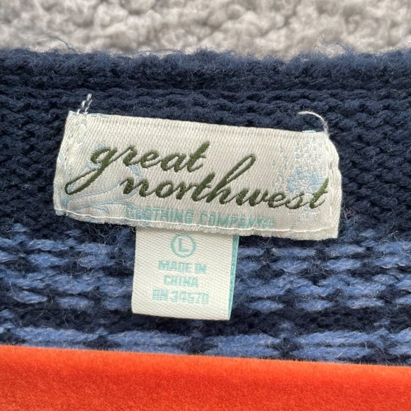 Great Northwest Women's Vintage Cardigan  Blue Knit Sweater Size Large - Picture 5 of 8